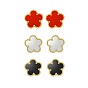 Golden 304 Stainless Steel Flower Stud Earrings with Natural Shell