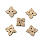 2-Hole Natural Coconut Buttons, Flower