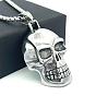 Хип-хоп стиль 304 кулоны-черепа из нержавеющей стали для мужчин, не тускнеет