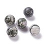 Natural Peace Jade Beads, No Hole/Undrilled, for Wire Wrapped Pendant Making, Round
