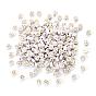 Opaque White Acrylic Beads, Metal Enlaced, Flat Round with Expression