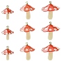 15 шт 3 стили пластиковые подвески, с акриловыми и позолоченными латунными петлями, гриб