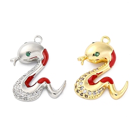 Латунные микро проложить кубического циркония подвески, без кадмия, без никеля и без свинца, змеиные чары, с эмалью
