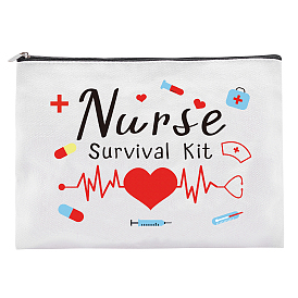 Холщовая сумка, универсальная дорожная косметичка на молнии