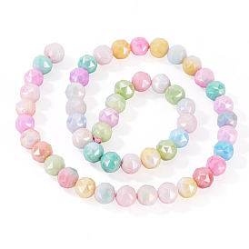 2 нити антикоррозийные гальванические стеклянные бусины нити, имитация драгоценных камней, круглые, с покрытием AB цвета, граненые, два тона