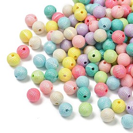 Непрозрачные акриловые бусины, Берри бисера, круглые, с покрытием AB цвета