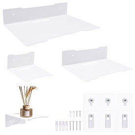 3 juegos 3 estilos soportes de almacenamiento de acero al carbono para montaje en pared para mini plantas, minifiguras, proyector, sin golpes, Rectángulo