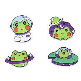Black Alloy Brooches, Frog Enamel Pins, for Backpack Clothes