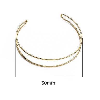 Brass Double Wire Cuff Bangles, Minimalism Jewelry for Women