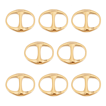 8Pcs 304 Stainless Steel Buckles, Flat Oval