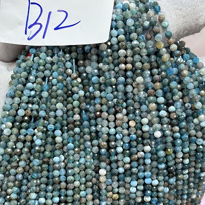 Природного апатита нитей бисера, круглые, граненые