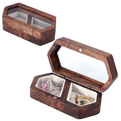 Магнитная подарочная шкатулка из орехового дерева с бархатной внутренней частью, Портативный дорожный прозрачный чехол для демонстрации ювелирных изделий с кольцами, Браслеты, , держатель для сережек
