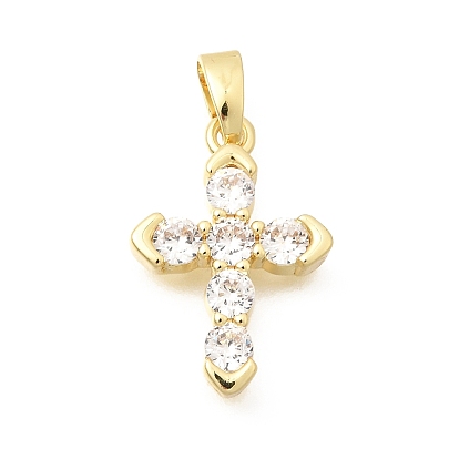 Латунные прозрачные кубические циркониевые подвески, крест прелести, долговечный