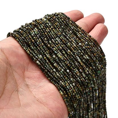 Природные африканские нефритовые бусы пряди, граненые круглые