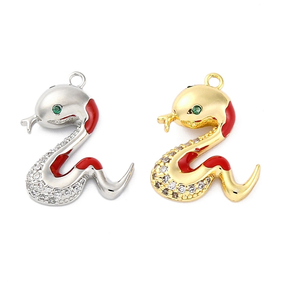 Латунные микро проложить кубического циркония подвески, без кадмия, без никеля и без свинца, змеиные чары, с эмалью