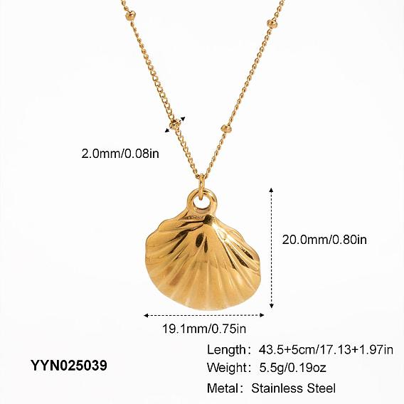 Летние ожерелья из нержавеющей стали с подвеской в форме ракушки