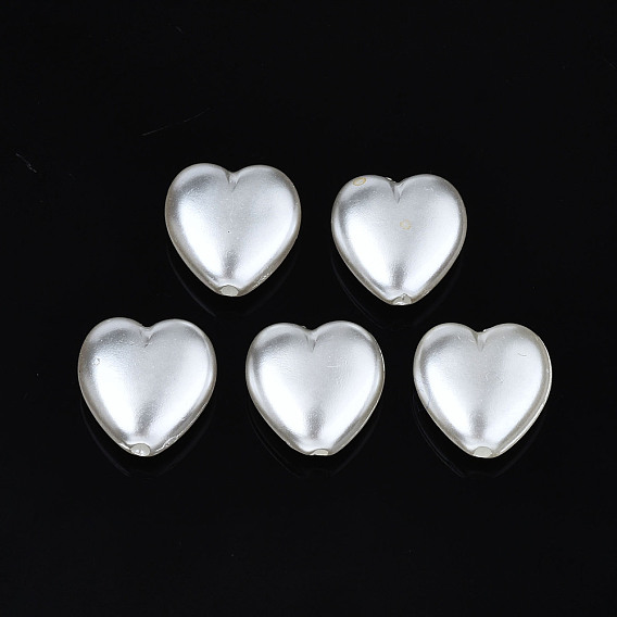 ABS Plastic Imitation Pearl Beads, Heart