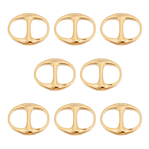 8Pcs 304 Stainless Steel Buckles, Flat Oval