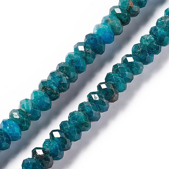 Natural Apatite Beads Strands, Faceted, Rondelle
