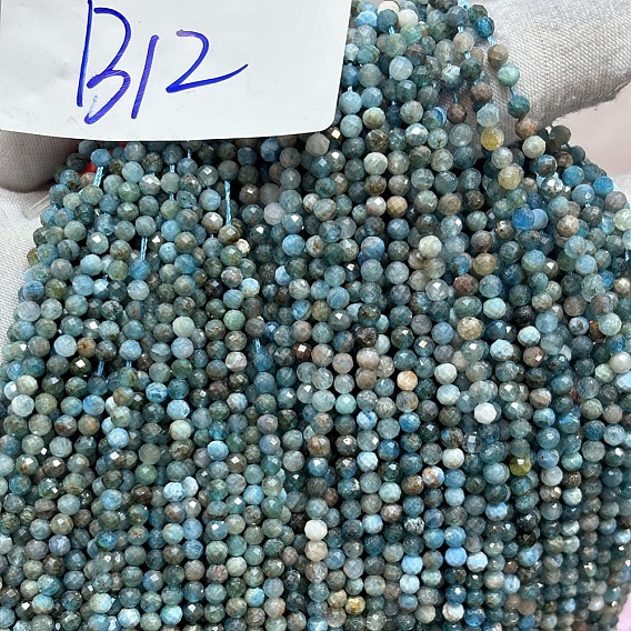 Природного апатита нитей бисера, круглые, граненые