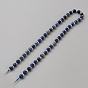 Natural Lapis Lazuli Beads Strands, Faceted Bicone Barrel Drum, with Seed Beads