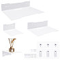 3 Sets 3 Styles Carbon Steel Wall Mounted Storage Stands for Mini Plant, Minifigures, Projector, Punch-Free, Rectangle