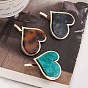 Alloy Bobby Pins, with Cellulose Acetate(Resin) Ornament, Ponytail Hook for Women Girls, Heart