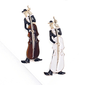 Enamel Pins, Alloy Brooches for Backpack Clothes, Human with Violin