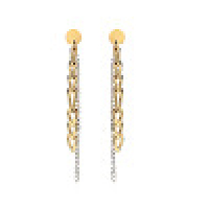 304 Серьги-гвоздики из нержавеющей стали с цепочкой и кисточкой