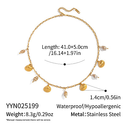 Океан 304 подвески в форме ракушки из нержавеющей стали и натуральной ракушки для женщин