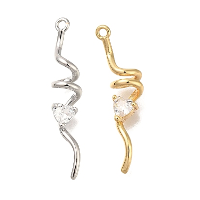 Латунные микро проложить кубического циркония подвески, без кадмия, без никеля и без свинца, волнистые подвески