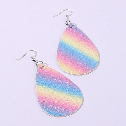Fashionable Colorful Water Drop Pendant Earrings - Geometric Ear Accessories for Women.