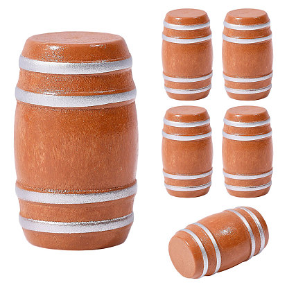 6шт. деревянные фигурки пивных бочек в качестве украшений, Микропейзаж, украшения для рабочего стола в машине, дома