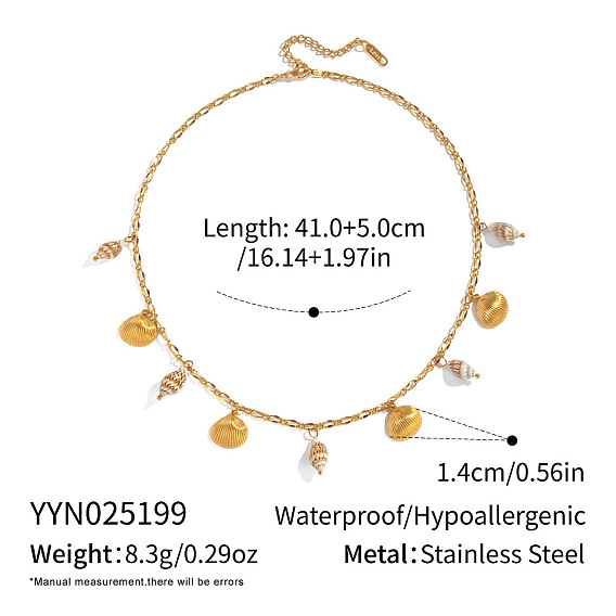 Океан 304 подвески в форме ракушки из нержавеющей стали и натуральной ракушки для женщин