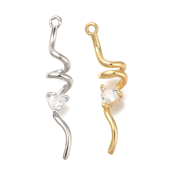 Латунные микро проложить кубического циркония подвески, без кадмия, без никеля и без свинца, волнистые подвески