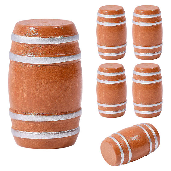 6шт. деревянные фигурки пивных бочек в качестве украшений, Микропейзаж, украшения для рабочего стола в машине, дома