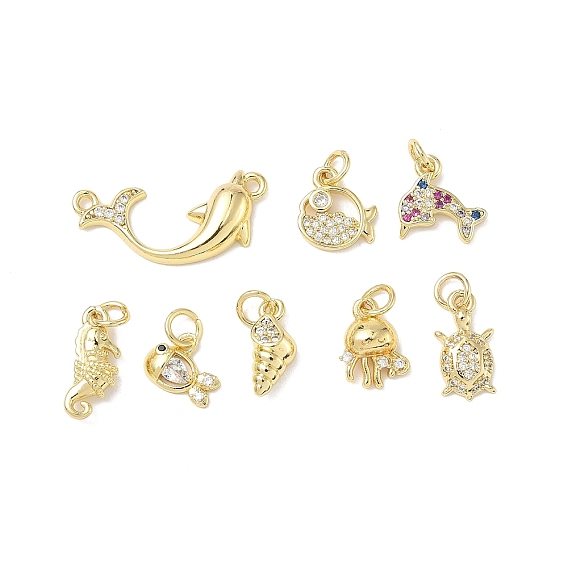 Латунные микро проложить кубического циркония прелести, без кадмия и без свинца, реальный 18 k позолоченный, с целью перехода в кольце