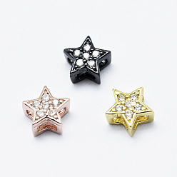 Micro cuivres ouvrent pendentifs zircone cubique, liens multi-brins, sans cadmium et sans nickel et sans plomb, étoiles