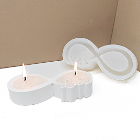 Infinite with Word Love DIY Silicone Candle Holder Molds, Resin Casting Molds, Clay Craft Mold Tools