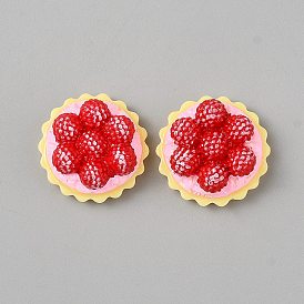 Непрозрачные кабошоны из смолы, малиновый торт