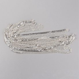 Стеклянные цепочки со стразами, с серебряной латунной цепочкой