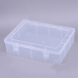 Boîte en plastique pp, avec tasse à rabat, rectangle
