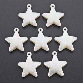 Electroplated ABS Plastic Imitation Pearl Pendants, Star