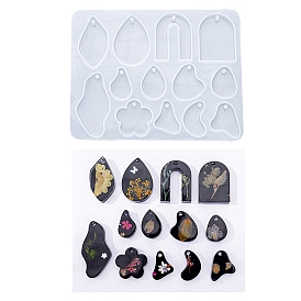 DIY Geometrical/Irregular Shape Pendants Silicone Molds, Resin Casting Molds, For UV Resin, Epoxy Resin Jewelry Making