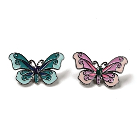 Butterfly Enamel Pins, Black Alloy Brooches for Women