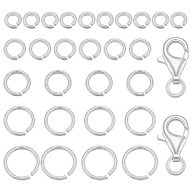 2 шт. 925 застежки-когти из стерлингового серебра, с прыжковых колец, с 28шт. открытым соединительным кольцом