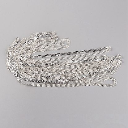 Стеклянные цепочки со стразами, с серебряной латунной цепочкой