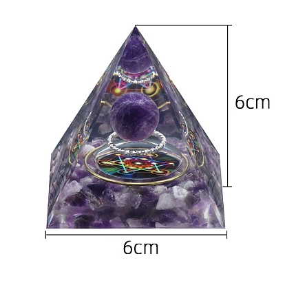 Resin Orgonite Pyramid, Energy Generator, for Stress Reduce Healing Meditation Attract Wealth Lucky Room Decor