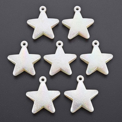 Electroplated ABS Plastic Imitation Pearl Pendants, Star