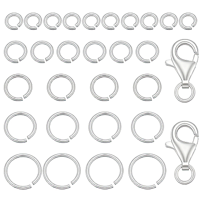 2 шт. 925 застежки-когти из стерлингового серебра, с прыжковых колец, с 28шт. открытым соединительным кольцом